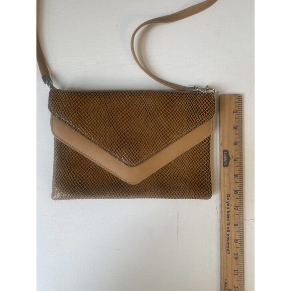 Due Fratelli Purse Genuine Leather Crossbody Bag Tan Brown Stylish Fun - Picture 11 of 11